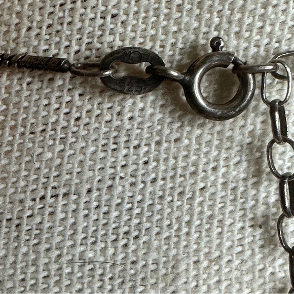 Vintage Sterling Silver Abalone Shell Wire Wrapped Pendant Necklace - Picture 6 of 9